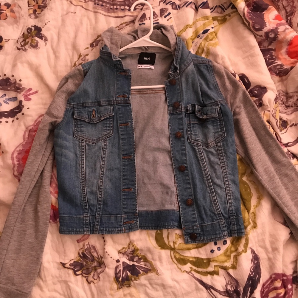 BDG jean jacket with grey cotton sleeves
